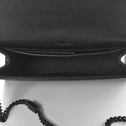 Saint Laurent Grain De Poudre Medium Classic Monogram Kate Satchel Black 5 of 13