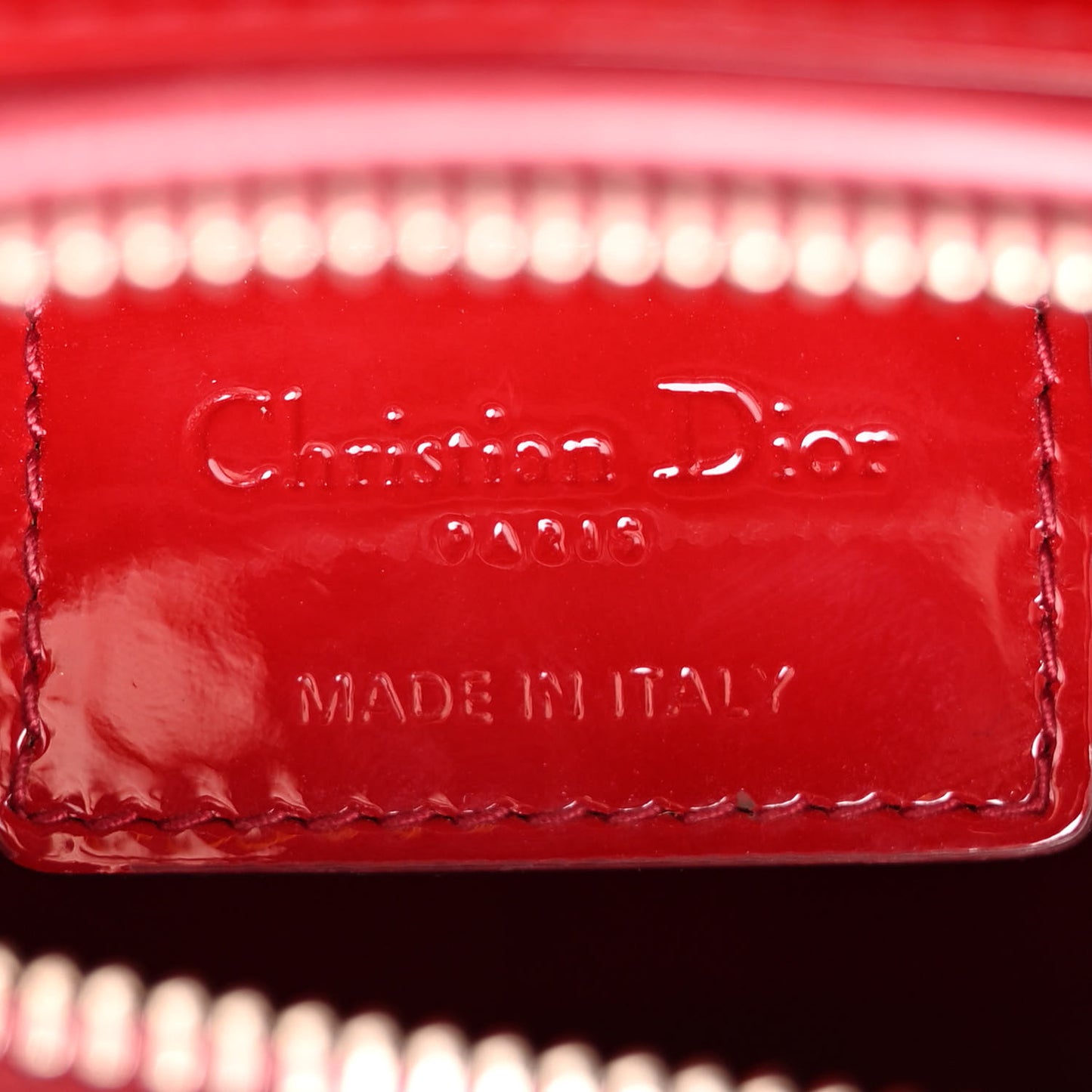 Patent Cannage Medium Lady Dior Red