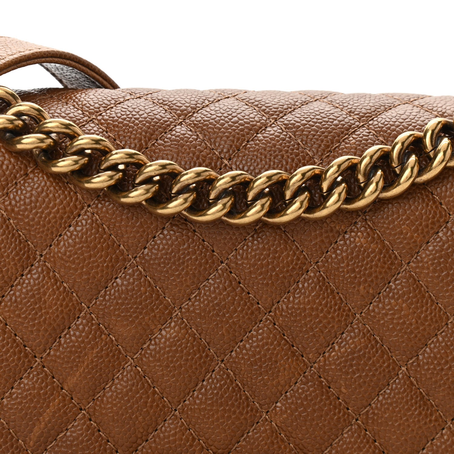 Chanel Caviar Quilted Medium Boy Flap Light Brown 8 of 11