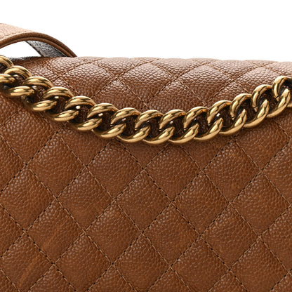 Chanel Caviar Quilted Medium Boy Flap Light Brown 8 of 11