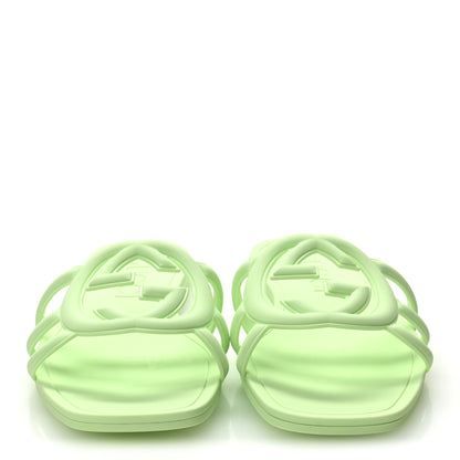 Gucci Rubber Interlocking G Womens Slide Sandals 37 Oscar Water 3 of 10