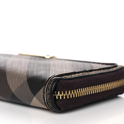 Burberry Smoked Check Zip Around Wallet Brown 8 of 8