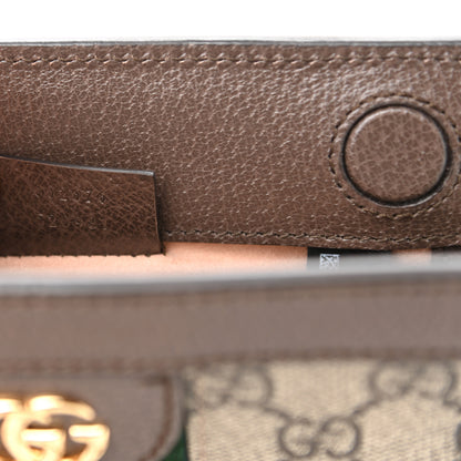 Gucci GG Supreme Monogram Textured Dollar Calfskin Web Mini Ophidia Chain Shoulder Bag Beige Ebony New Acero 7 of 12
