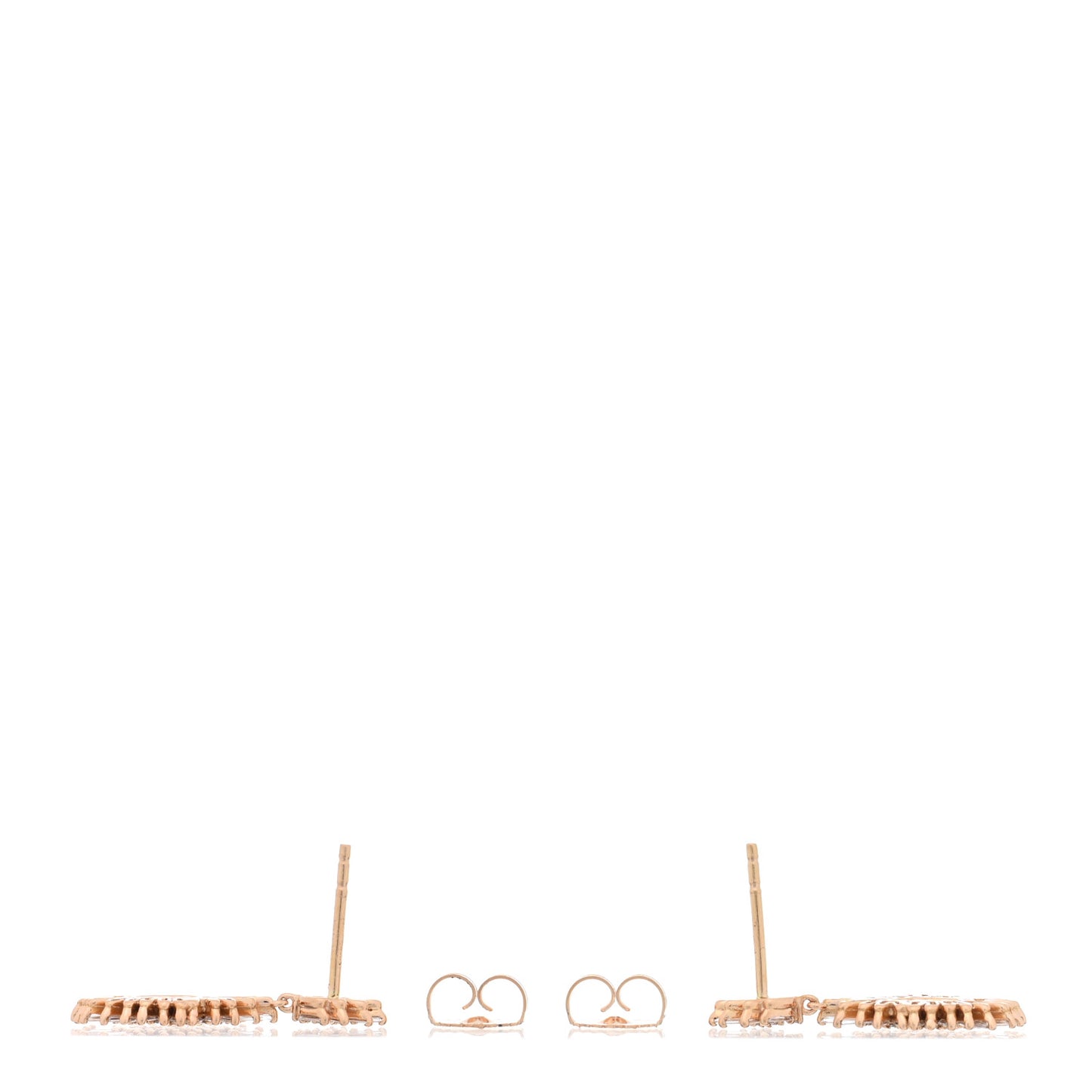 18K Rose Gold Diamond Baguette Drop Earrings