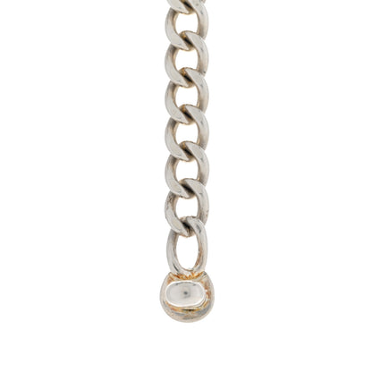 Chanel Crystal Chain Link CC Turn Lock Choker Necklace Silver Black 5 of 6