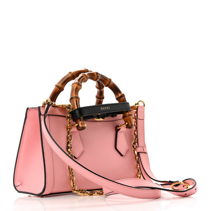 Gucci Textured Dollar Calfskin Web Small Diana Shoulder Bag Wild Rose Black 2 of 10