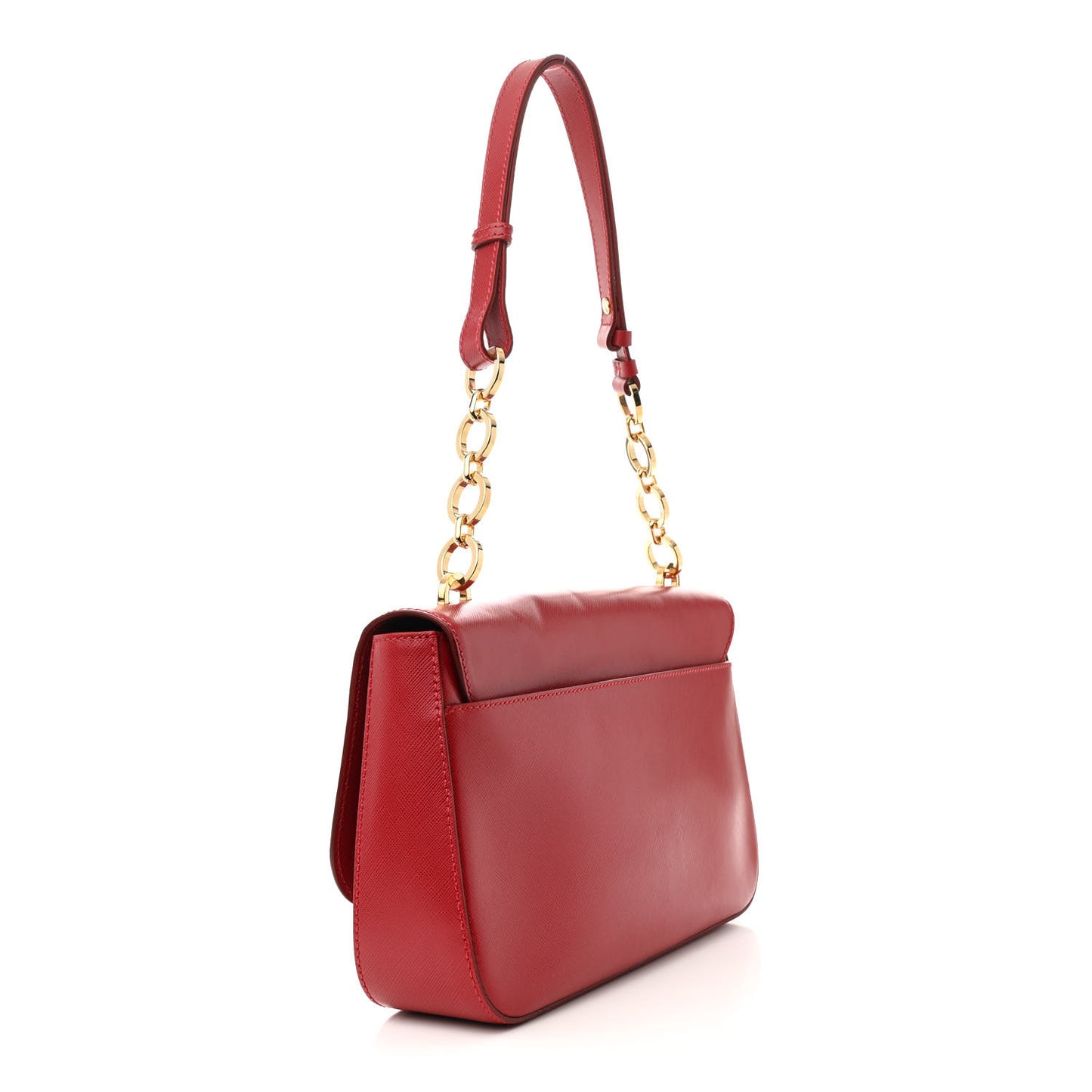 Hammered Calfskin Gancini Bree Flap Rosso