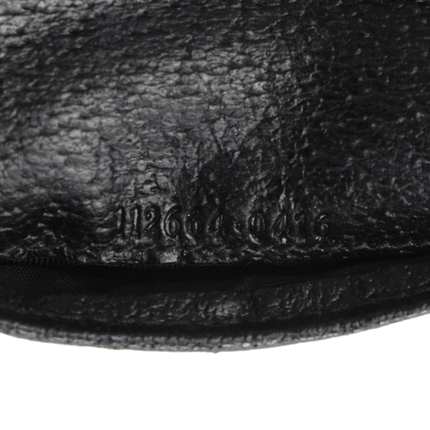 Gucci Monogram Metal Bar French Flap Wallet Black 7 of 7