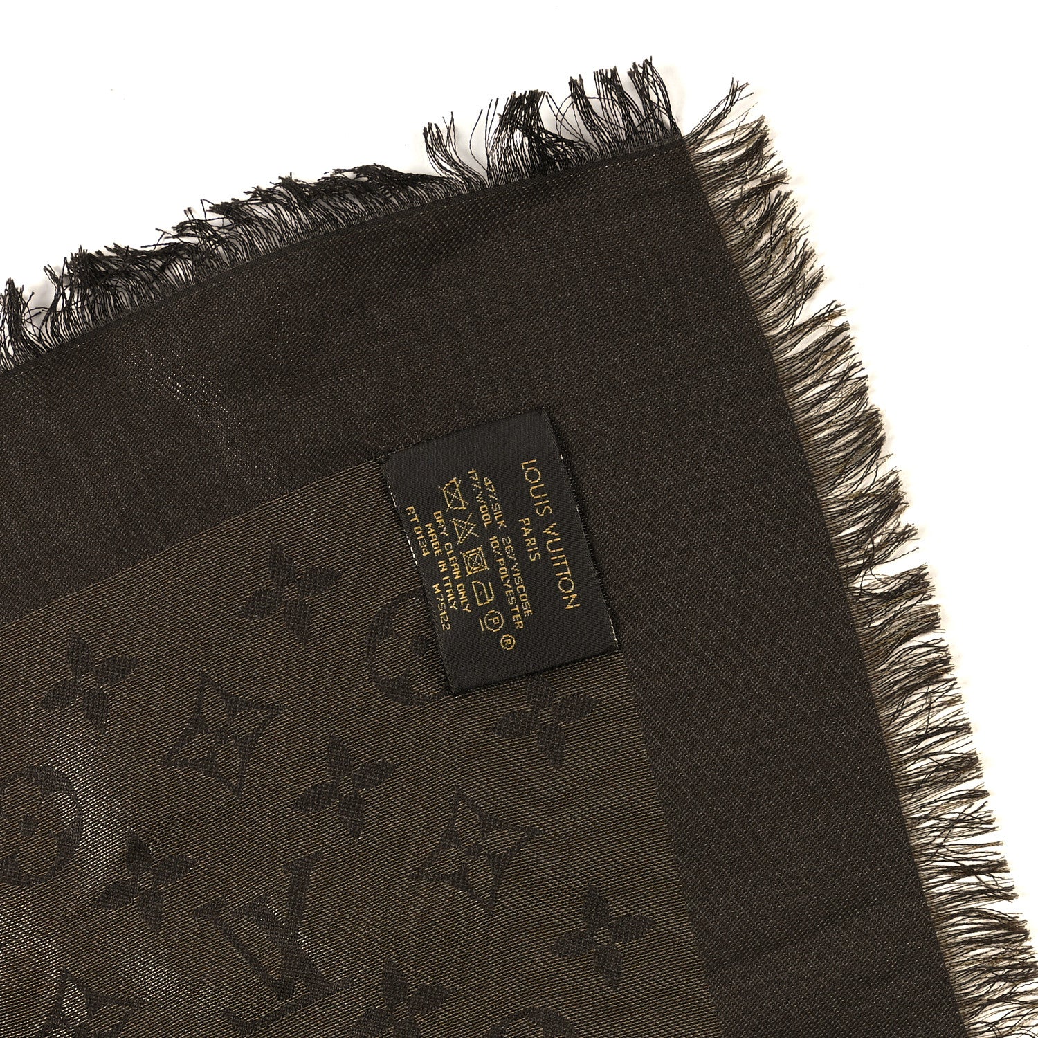 Louis Vuitton Silk Lurex Wool Monogram Shine Shawl Marron 3 of 3