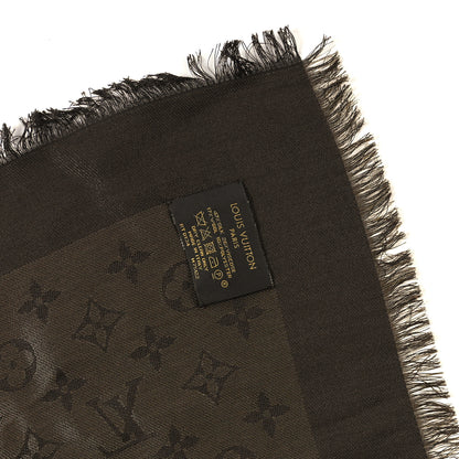 Louis Vuitton Silk Lurex Wool Monogram Shine Shawl Marron 3 of 3