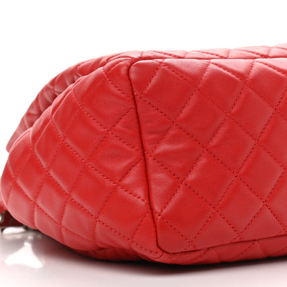 Chanel Lambskin Quilted Small CC Chain Drawstring Bucket Bag Red 9 of 10