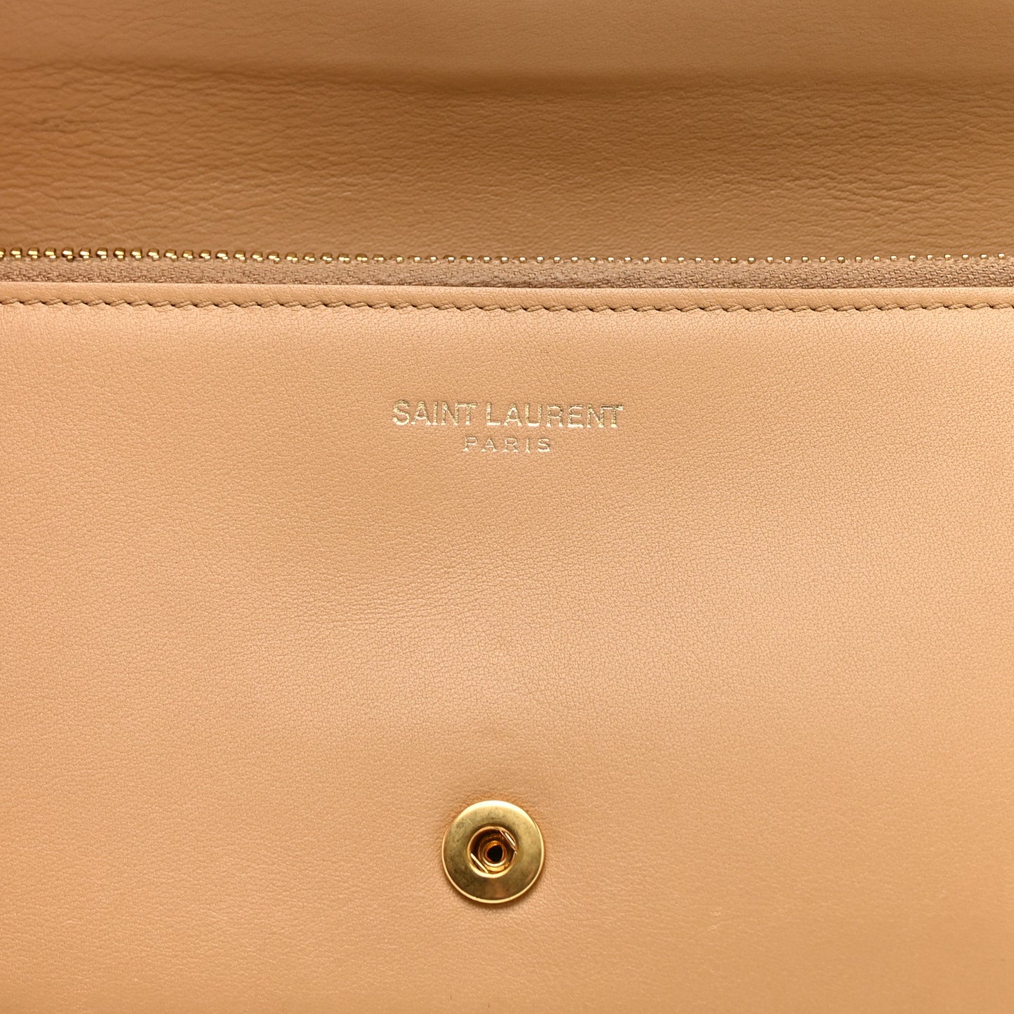Calfskin Classic Y Ligne Clutch Dark Beige
