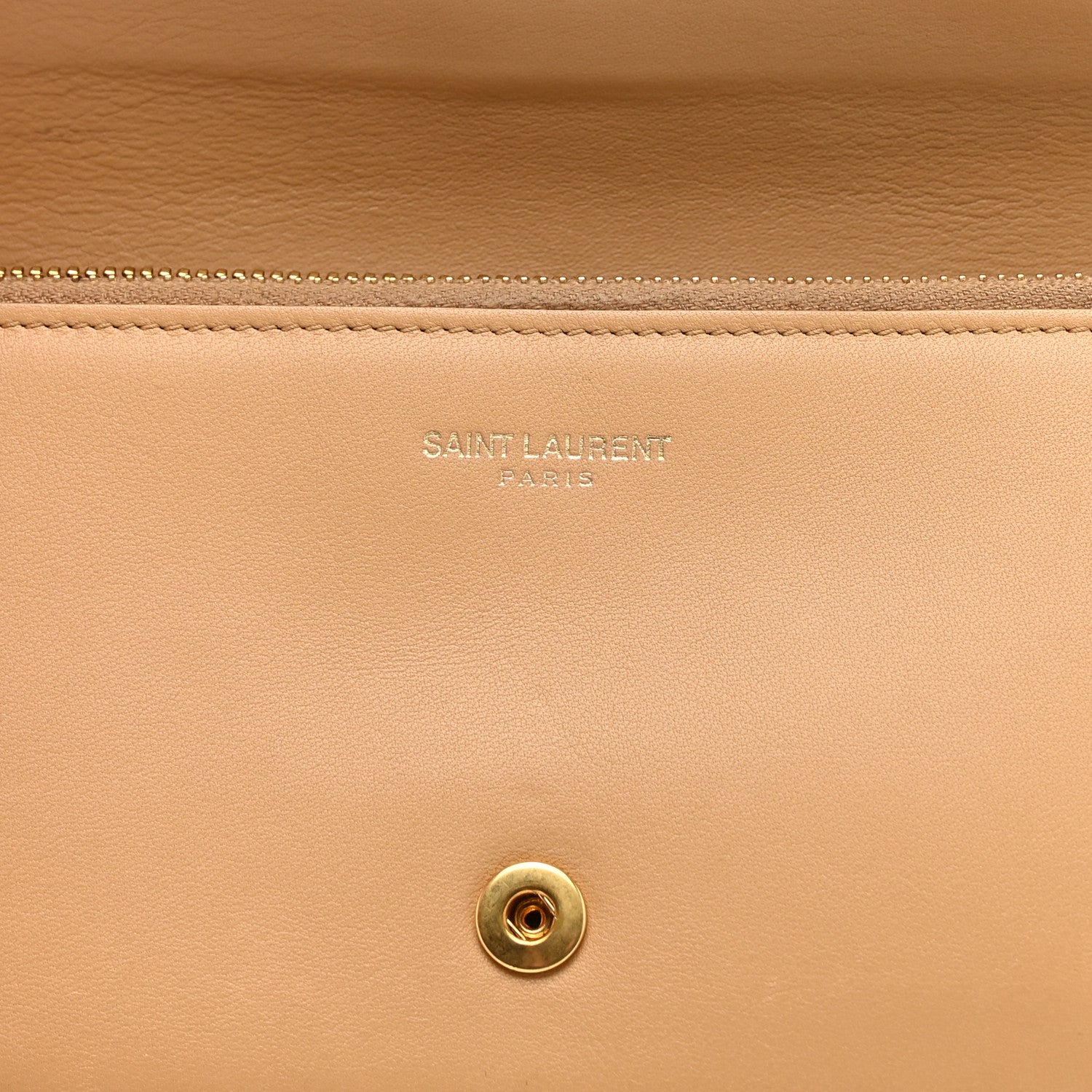Saint Laurent Calfskin Classic Y Ligne Clutch Dark Beige 6 of 6