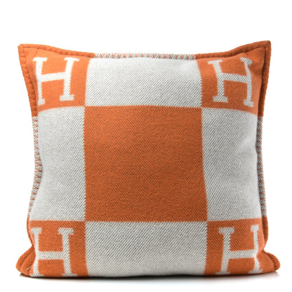 Hermes Wool Cashmere Avalon Pillow PM Ecru Potiron 2 of 3