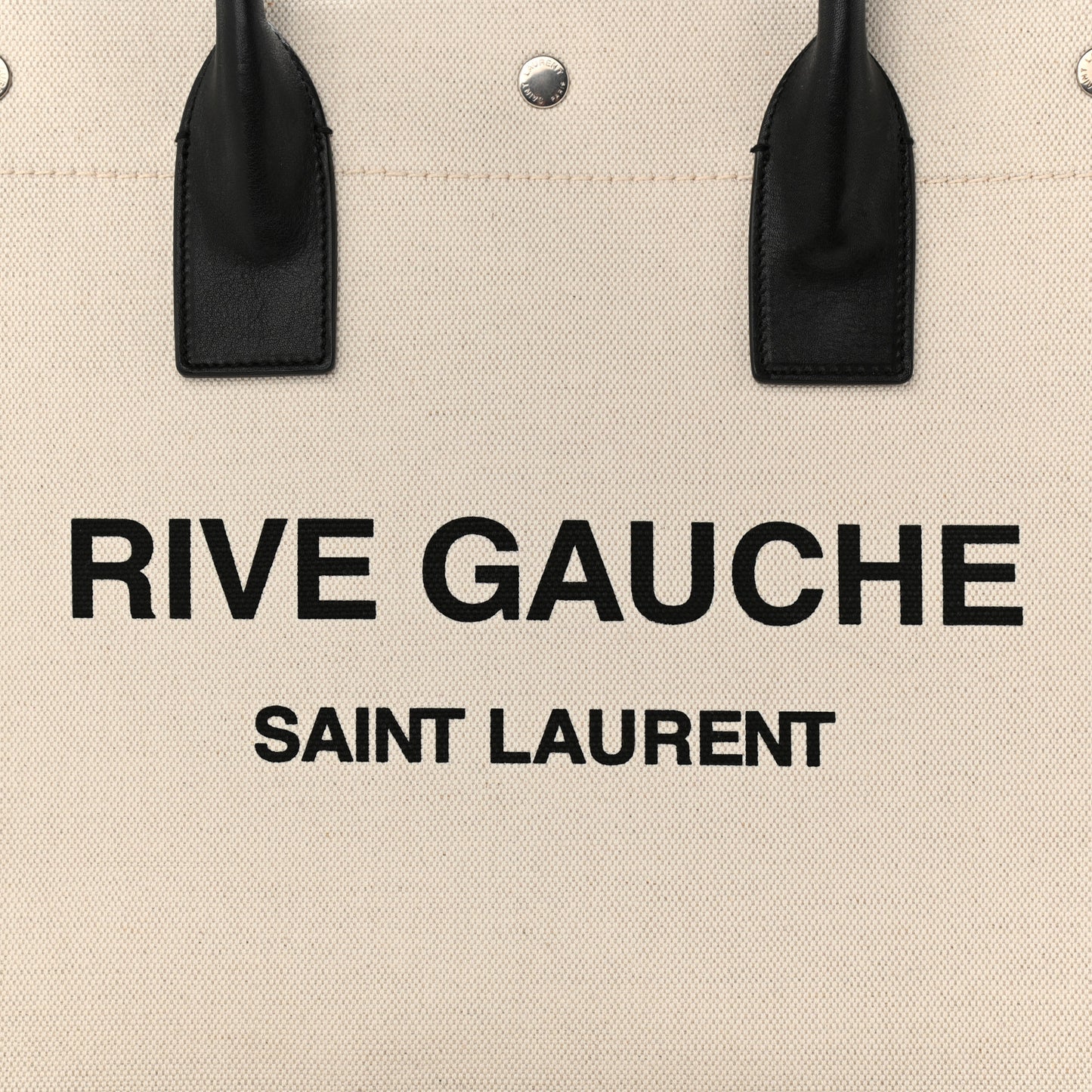 Linen Calfskin Small Rive Gauche Tote Greggio Natural