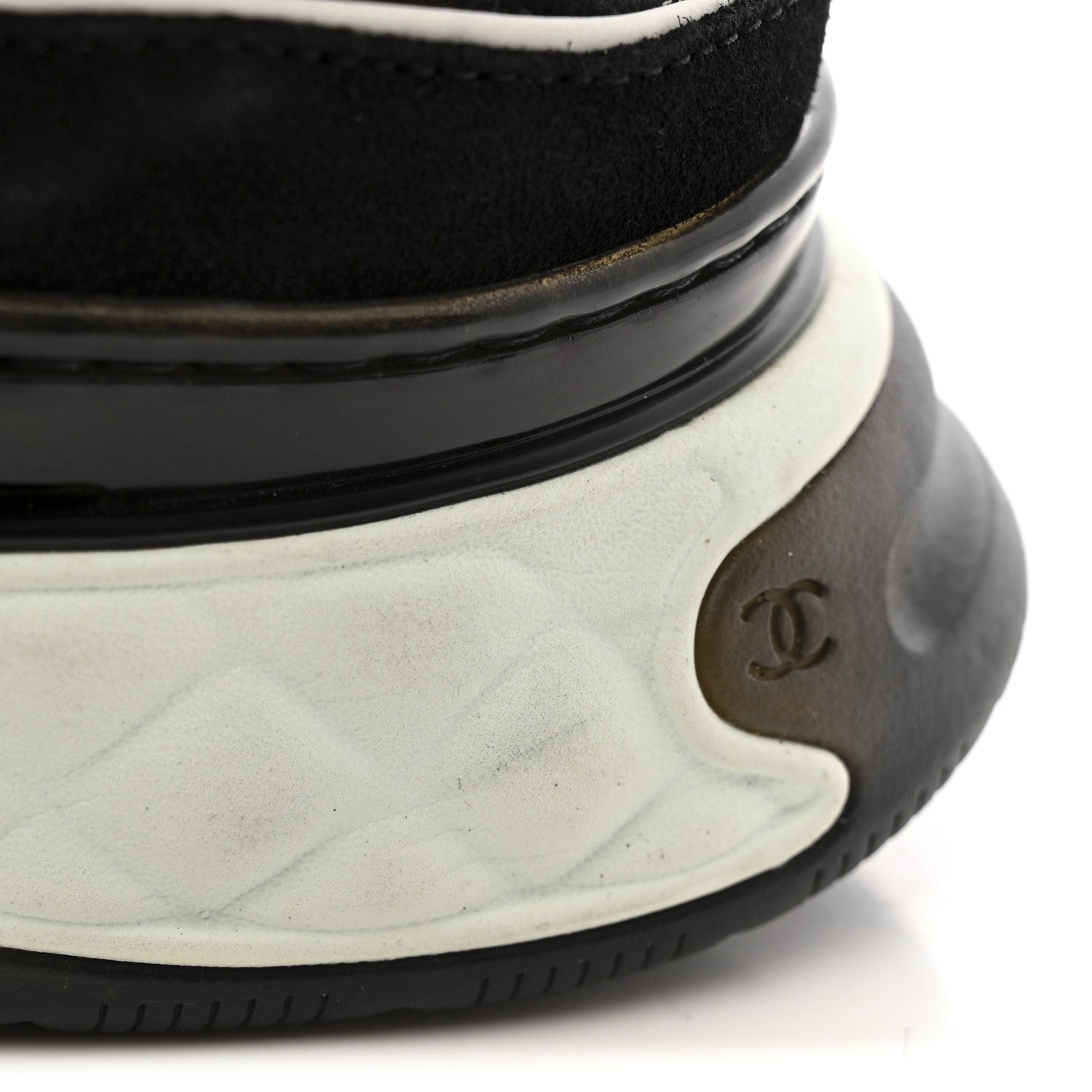 Chanel Fabric Suede CC Sneakers 40 Black Dark Grey 11 of 12