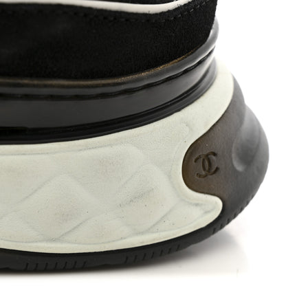 Chanel Fabric Suede CC Sneakers 40 Black Dark Grey 11 of 12