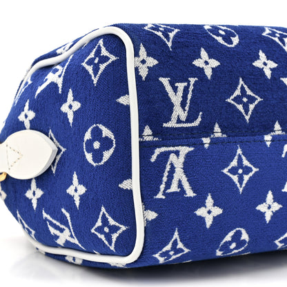 Louis Vuitton Jacquard Velvet Monogram LV Match Speedy Bandouliere 20 Blue 9 of 13