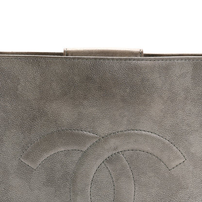 Chanel Iridescent Calfskin CC East West Shopping Tote Light Grey 9 of 17