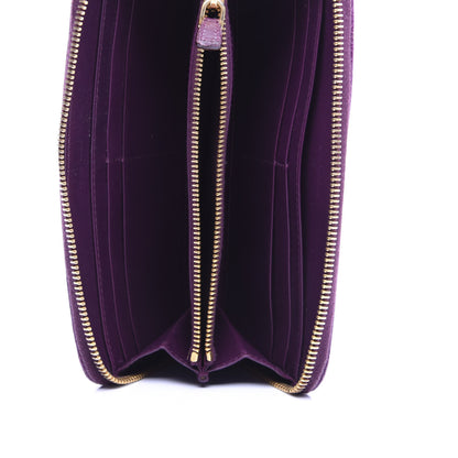 Miu Miu Patent Crocodile Embossed Wallet Purple 5 of 8