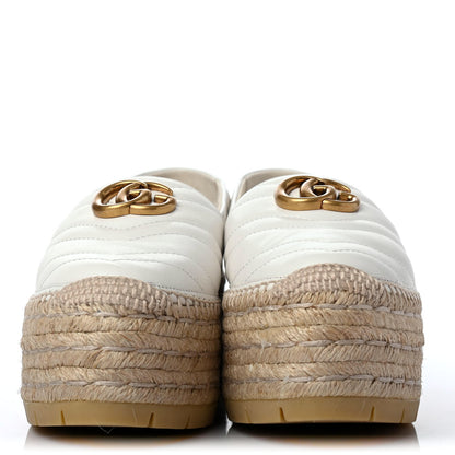 Gucci Nappa Matelasse GG Marmont Platform Espadrilles 37 Great White 2 of 4