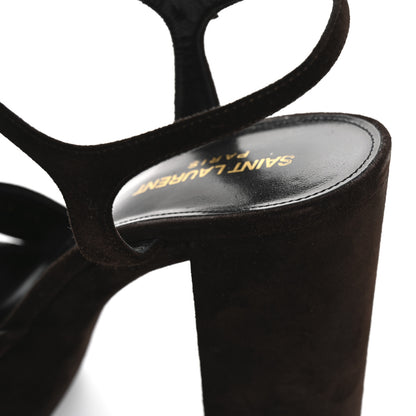 Saint Laurent Suede Cachemire Bianca 85 Platform Sandals 41 Coffee 10 of 13