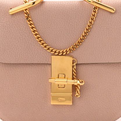 Chloe Grained Lambskin Mini Drew Shoulder Bag Cement Pink 7 of 11