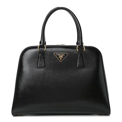 Prada Saffiano Vernice Pyramid Bag Black 1 of 11