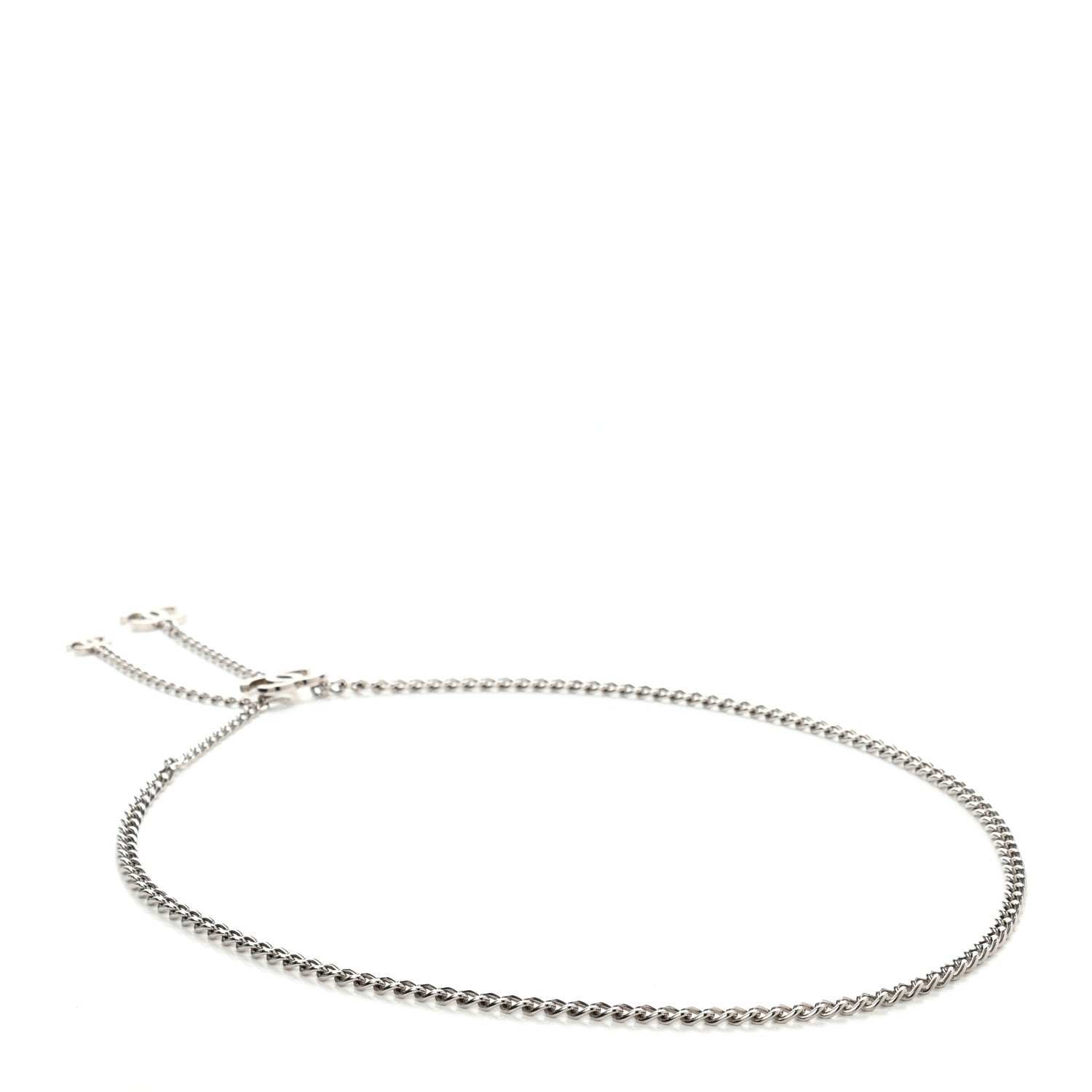 Chanel Enamel CC Chain Logo Belt Silver White 2 of 3