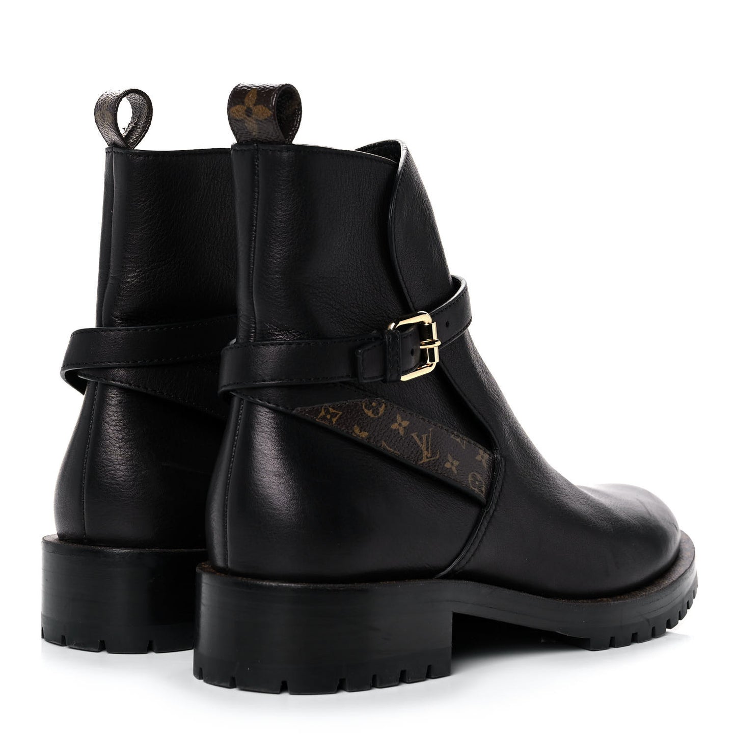 Calfskin Monogram Discovery Flat Ankle Boots 39 Black