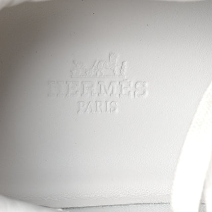 Hermes Calfskin Suede Goatskin Bouncing Sneakers 39 White 7 of 8
