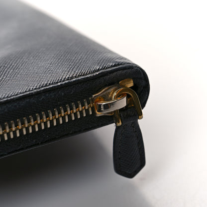 Prada Saffiano Fiocco Bow Zip Around Wallet Black 15 of 15