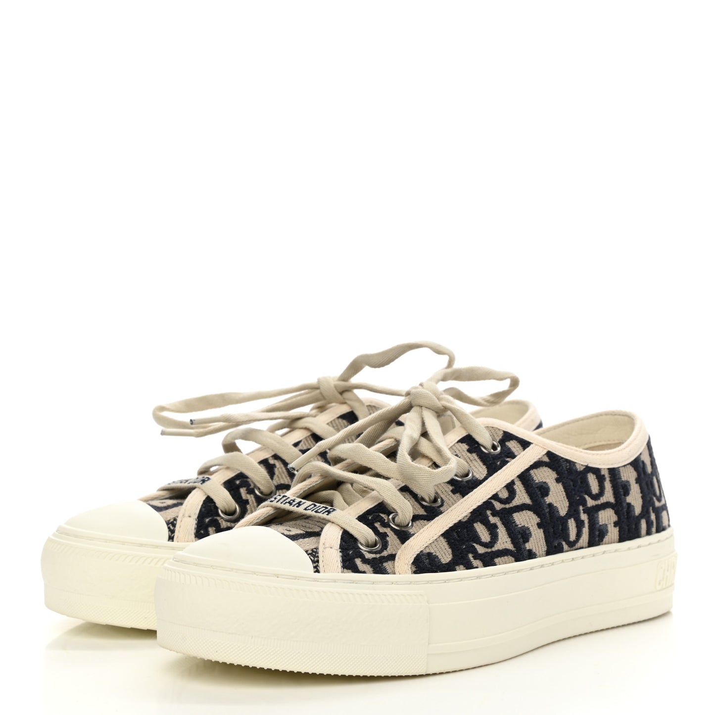 Canvas Oblique Walk'N'Dior Low Top Sneakers 35 Deep Blue
