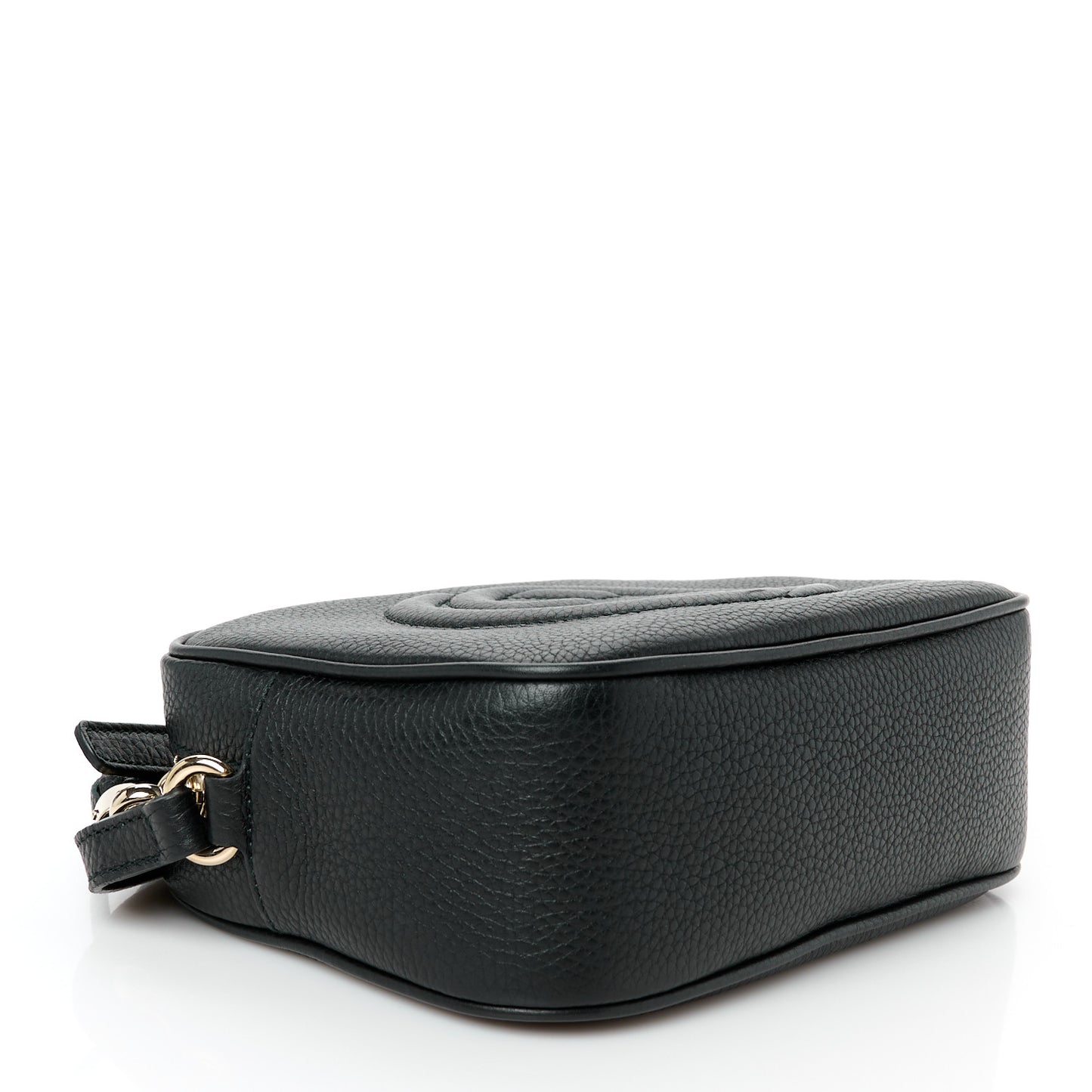 Pebbled Calfskin Small Soho Disco Bag Black