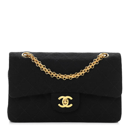 Chanel Jersey Quilted Small Double Flap Black 1 of 9