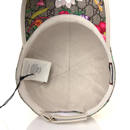 Gucci GG Supreme Flora Claudia Baseball Hat 58 L White 4 of 5