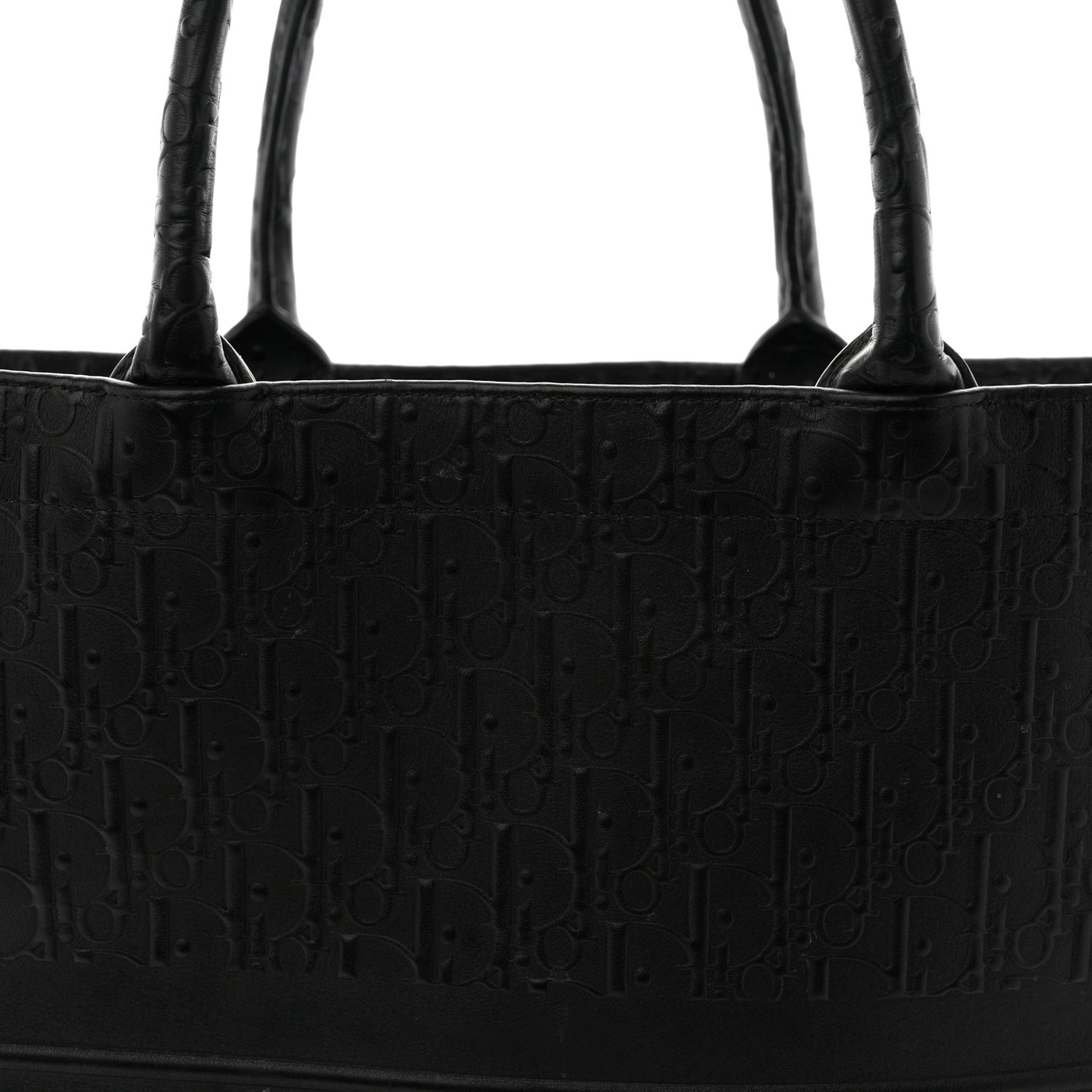 Oblique Calfskin Embossed Large Book Tote TBlack