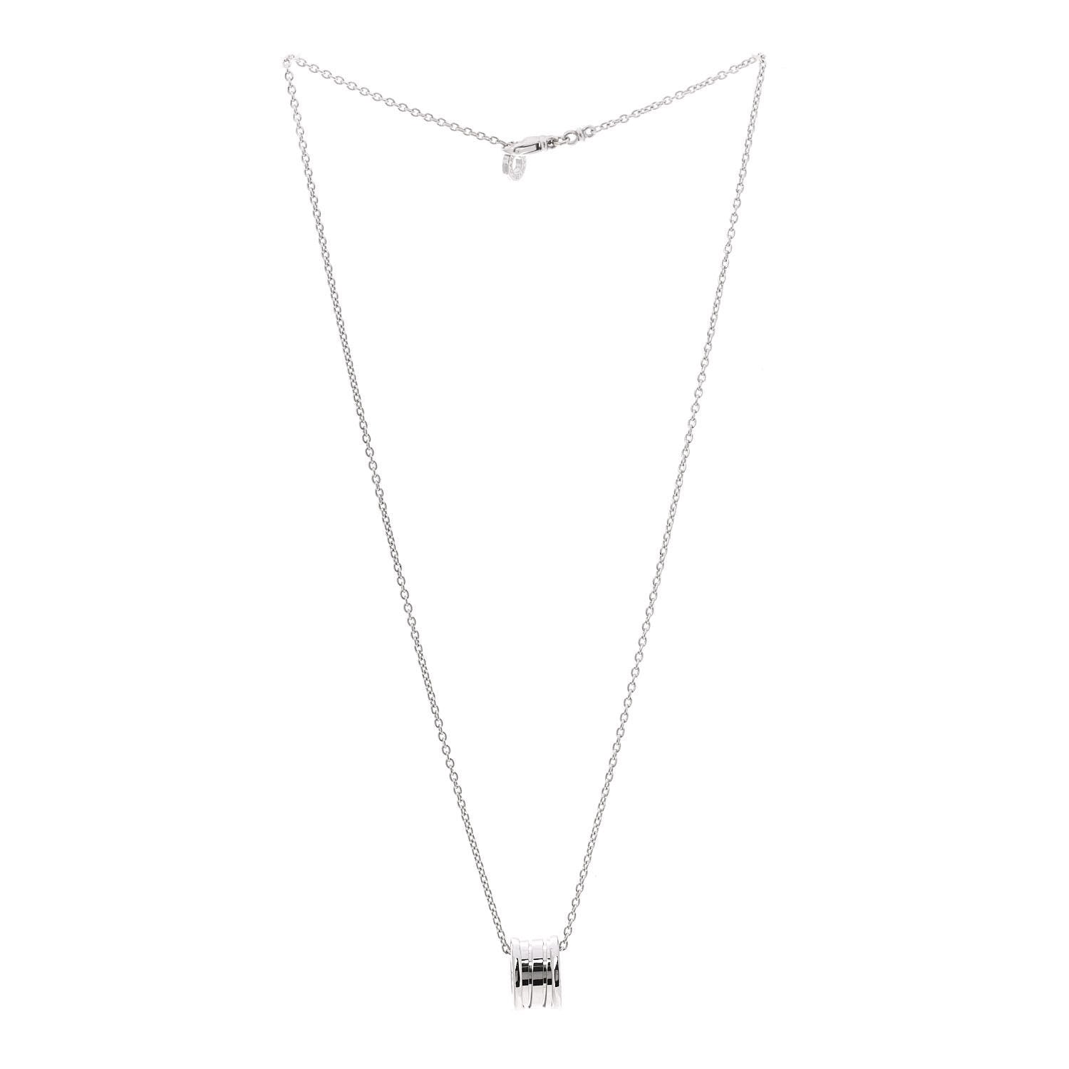 Bulgari 18K White Gold B.Zero1 Pendant Necklace 3 of 10