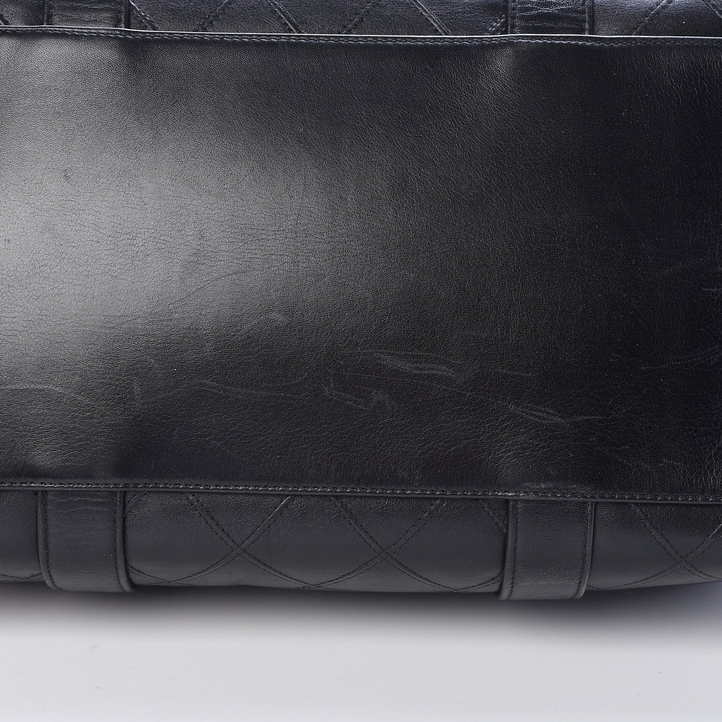Calfskin Stitched CC Boston Black