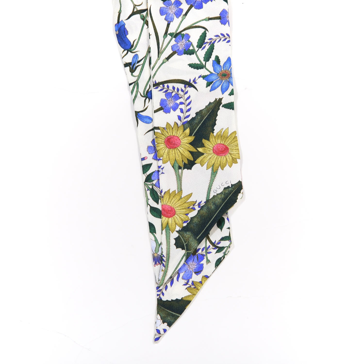 Gucci Silk Floral Neck Bow Scarf Multicolor 2 of 4