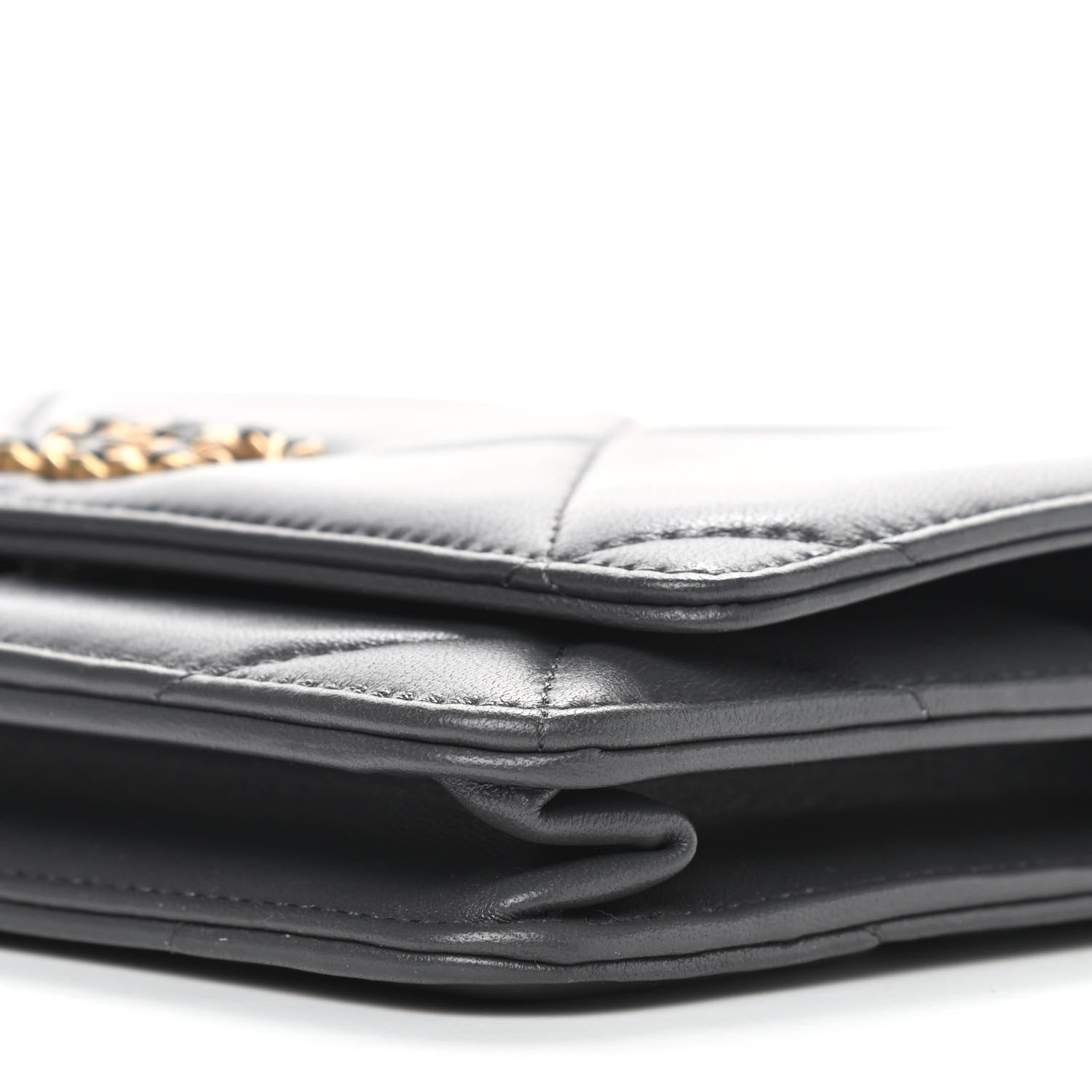 Chanel Lambskin Quilted Chanel 19 Wallet On Chain WOC Dark Grey 11 of 11