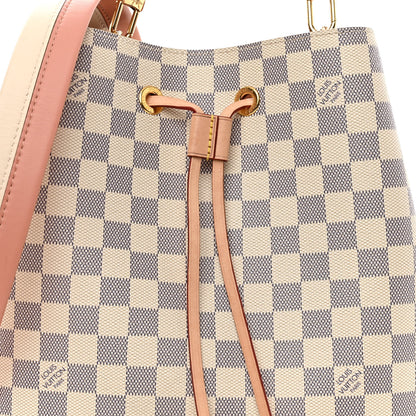 Louis Vuitton Damier Azur Braided Neonoe MM Peach Cream 9 of 11