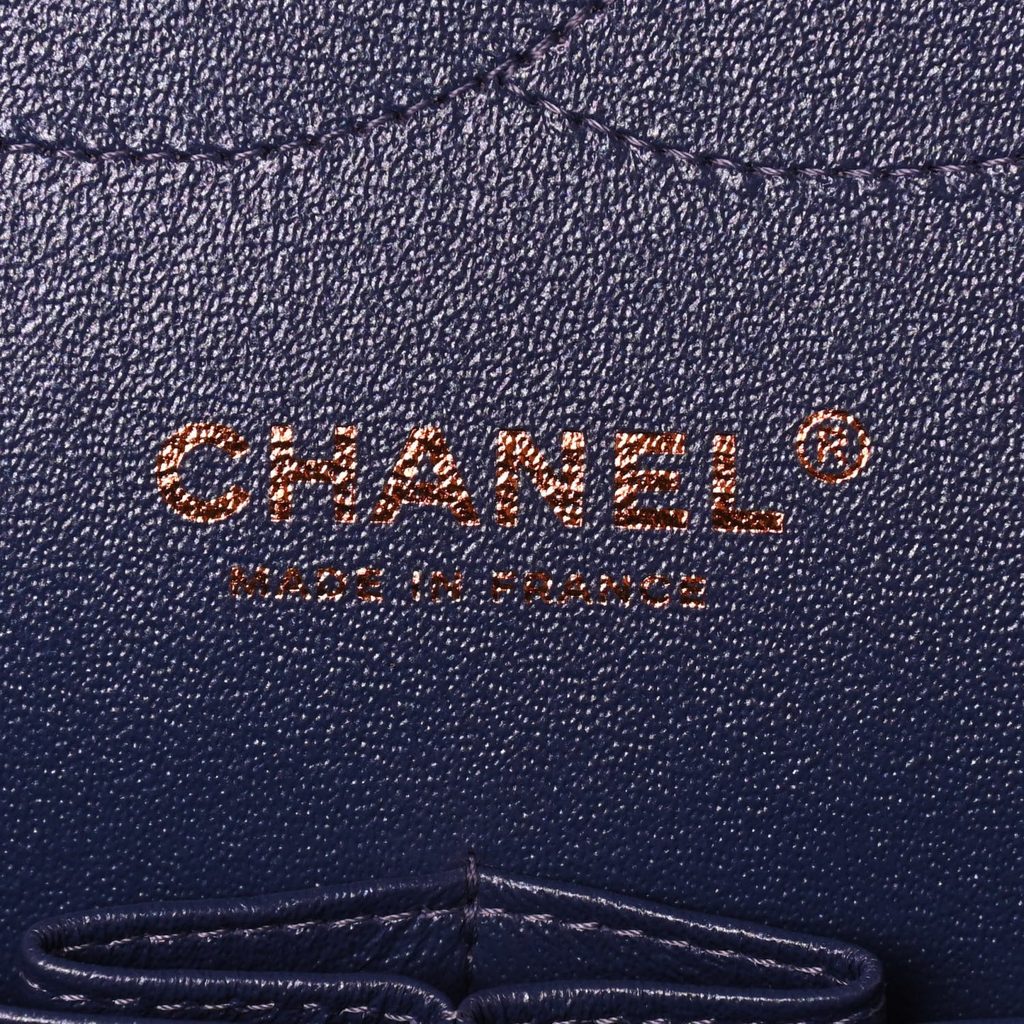 Iridescent Caviar Quilted Jumbo Double Flap Dark Blue