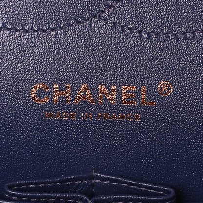Chanel Iridescent Caviar Quilted Jumbo Double Flap Dark Blue 6 of 9