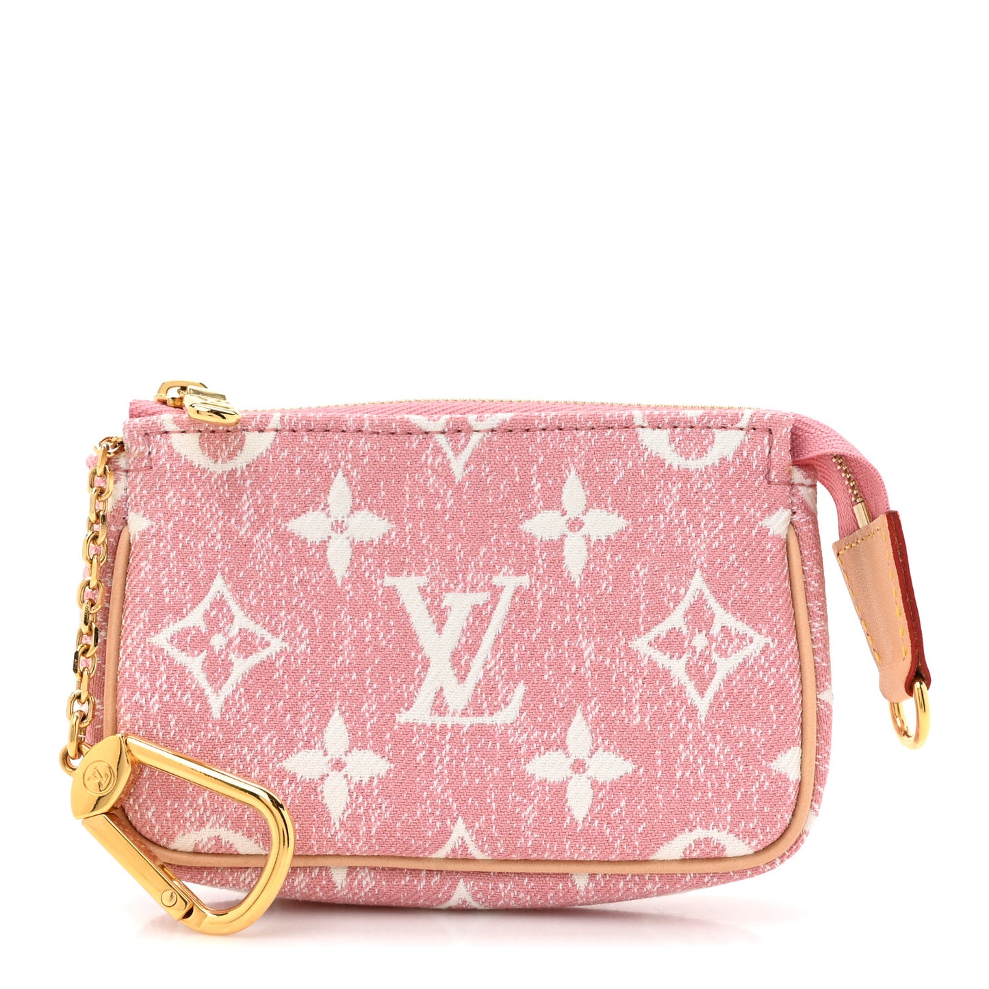Denim Jacquard Monogram Micro Pochette Accessories Rose