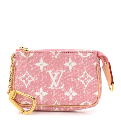 Louis Vuitton Denim Jacquard Monogram Micro Pochette Accessories Rose 1 of 9