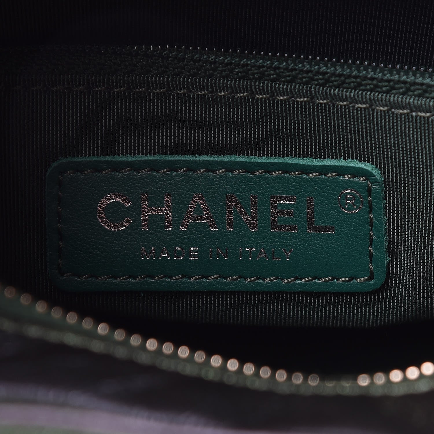 Chanel Metallic Calfskin Chevron Quilted Small Gabrielle Hobo Green 7 of 12