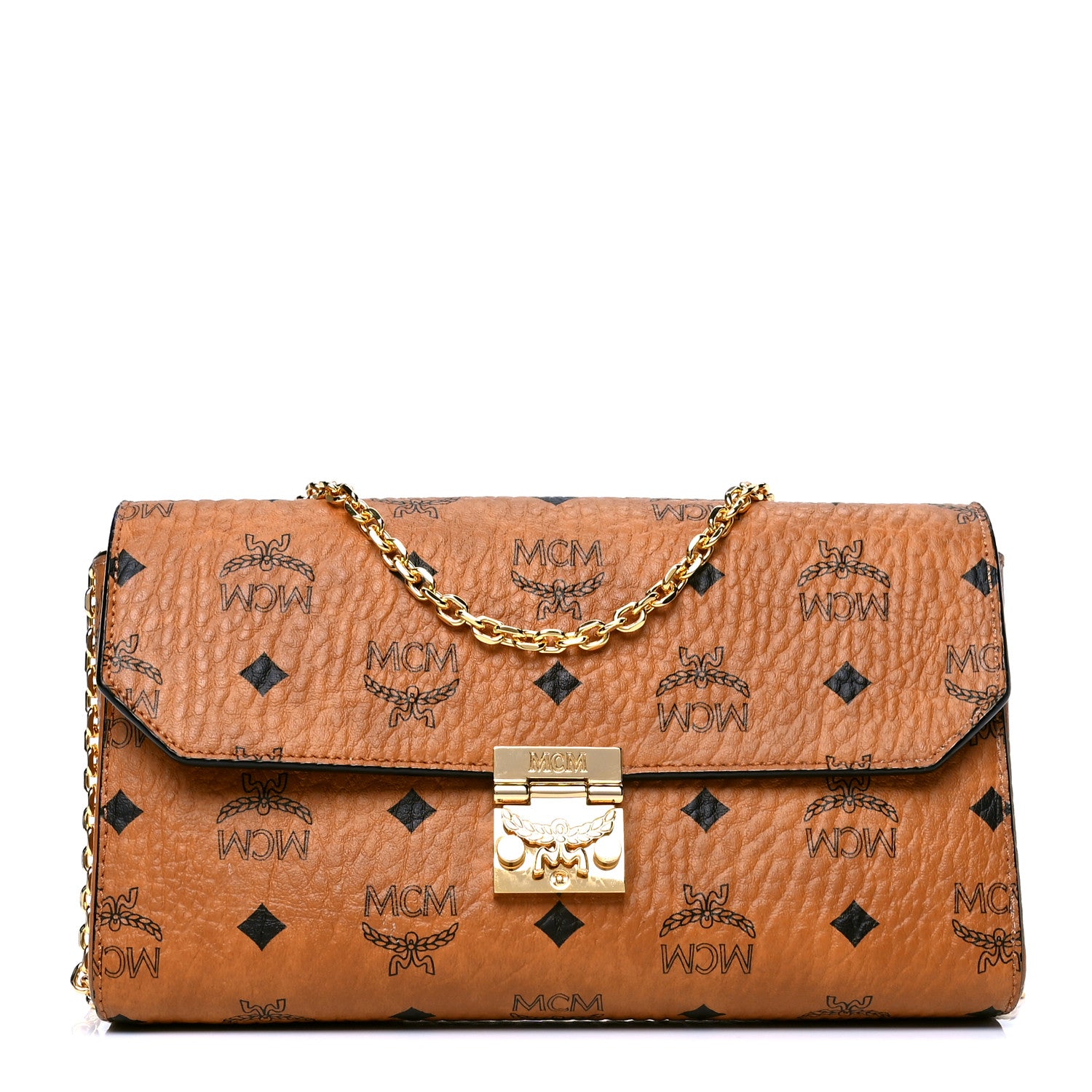 MCM Visetos Medium Patricia Wallet On Chain Cognac 1 of 4