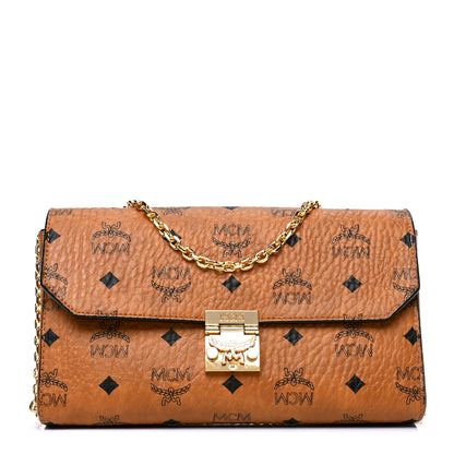 MCM Visetos Medium Patricia Wallet On Chain Cognac 1 of 4
