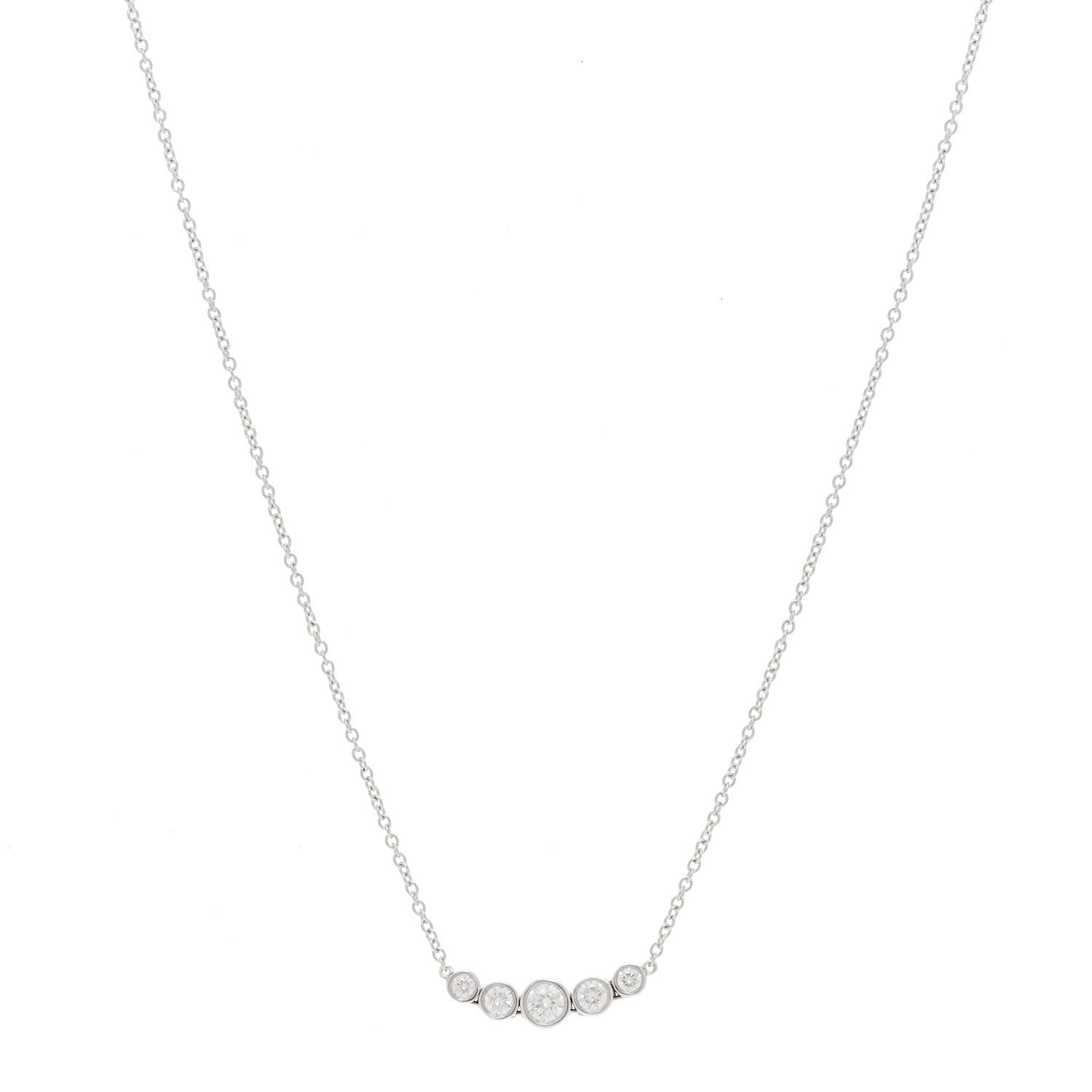 Tiffany Platinum Diamond Jazz Graduated Pendant Necklace 1 of 5